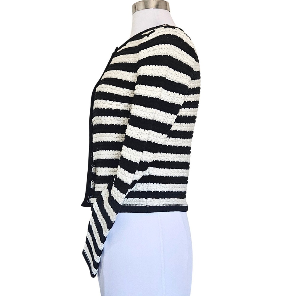 MANGO MNG Women's Jewel Buttons Striped Cardigan Size Small Fall Preppy - Picture 6 of 16